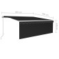 vidaXL Toldo retráctil manual con persiana y LED antracita 4x3 m vidaXL Toldo retráctil manual con persiana y LED antracita 4x3 m