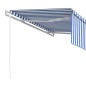 vidaXL Toldo automático retráctil con persiana azul y blanco 4x3 m vidaXL Toldo automático retráctil con persiana azul y blanco 4x3 m