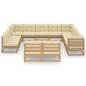 vidaXL Set de muebles de jardín 13 pzs cojines madera pino marrón miel vidaXL Set de muebles de jardín 13 pzs cojines madera pino marrón miel