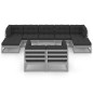 vidaXL Set de muebles de jardín 10 pzas con cojines madera pino gris vidaXL Set de muebles de jardín 10 pzas con cojines madera pino gris