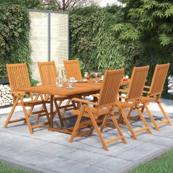 vidaXL Juego de comedor de jardín 7 piezas madera maciza de acacia