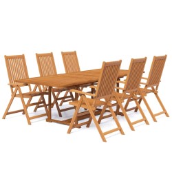 vidaXL Juego de comedor de jardín 7 piezas madera maciza de acacia
