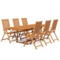 vidaXL Juego de comedor de jardín 7 piezas madera maciza de acacia