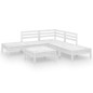 vidaXL Juego de muebles de jardín 6 piezas madera maciza pino blanco vidaXL Juego de muebles de jardín 6 piezas madera maciza pino blanco