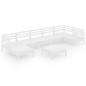 vidaXL Juego de muebles de jardín 8 piezas madera maciza pino blanco