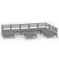 vidaXL Juego de muebles de jardín 9 piezas madera maciza de pino gris vidaXL Juego de muebles de jardín 9 piezas madera maciza de pino gris