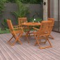 vidaXL Juego de comedor de jardín 5 piezas madera maciza de acacia vidaXL Juego de comedor de jardín 5 piezas madera maciza de acacia