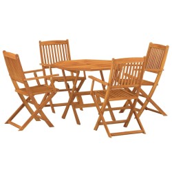 vidaXL Juego de comedor de jardín 5 piezas madera maciza de acacia
