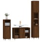 vidaXL Set de muebles baño 3 pzas madera contrachapada roble marrón