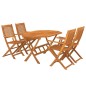 vidaXL Juego de comedor de jardín 5 piezas madera maciza de acacia vidaXL Juego de comedor de jardín 5 piezas madera maciza de acacia