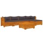 vidaXL Muebles de jardín 6 piezas con cojines madera maciza de acacia vidaXL Muebles de jardín 6 piezas con cojines madera maciza de acacia