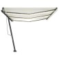 vidaXL Toldo retráctil manual con luz LED color crema 600x300 cm vidaXL Toldo retráctil manual con luz LED color crema 600x300 cm
