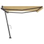 vidaXL Toldo de pie retráctil manual amarillo y blanco 400x300 cm vidaXL Toldo de pie retráctil manual amarillo y blanco 400x300 cm