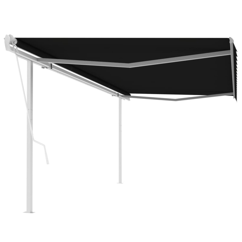 vidaXL Toldo retráctil automático con postes gris antracita 5x3,5 m