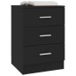 vidaXL Mesita de noche de aglomerado negro 38x35x56 cm vidaXL Mesita de noche de aglomerado negro 38x35x56 cm