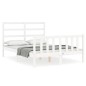 vidaXL Estructura cama de matrimonio con cabecero madera maciza blanco vidaXL Estructura cama de matrimonio con cabecero madera maciza blanco