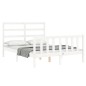 vidaXL Estructura cama de matrimonio con cabecero madera maciza blanco vidaXL Estructura cama de matrimonio con cabecero madera maciza blanco