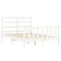 vidaXL Estructura cama de matrimonio con cabecero madera maciza blanco vidaXL Estructura cama de matrimonio con cabecero madera maciza blanco