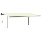vidaXL Toldo retráctil manual con postes color crema 6x3 m vidaXL Toldo retráctil manual con postes color crema 6x3 m