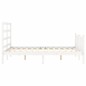 vidaXL Estructura cama de matrimonio con cabecero madera maciza blanco vidaXL Estructura cama de matrimonio con cabecero madera maciza blanco