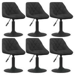 vidaXL Sillas de comedor giratorias 6 unidades terciopelo negro