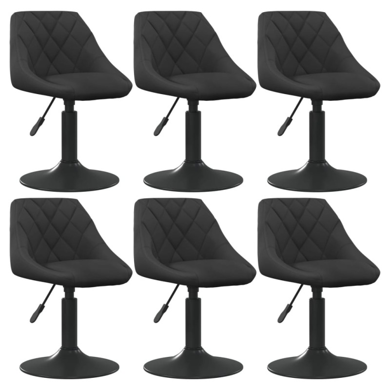 vidaXL Sillas de comedor giratorias 6 unidades terciopelo negro vidaXL Sillas de comedor giratorias 6 unidades terciopelo negro