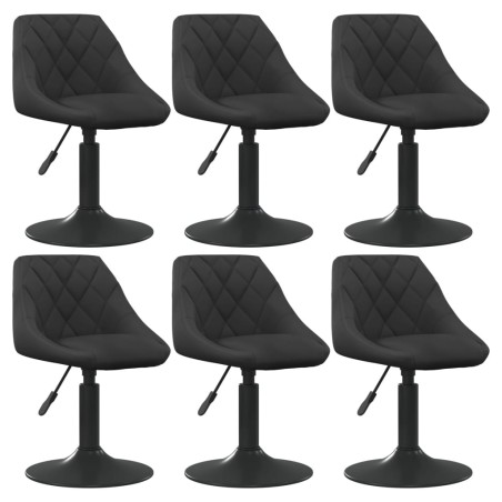vidaXL Sillas de comedor giratorias 6 unidades terciopelo negro