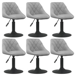 vidaXL Sillas de comedor giratorias 6 uds de terciopelo gris claro