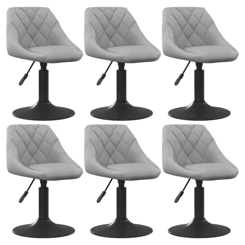 vidaXL Sillas de comedor giratorias 6 uds de terciopelo gris claro vidaXL Sillas de comedor giratorias 6 uds de terciopelo gris claro
