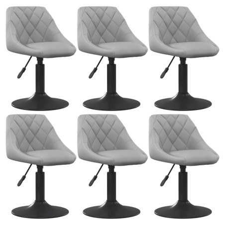 vidaXL Sillas de comedor giratorias 6 uds de terciopelo gris claro