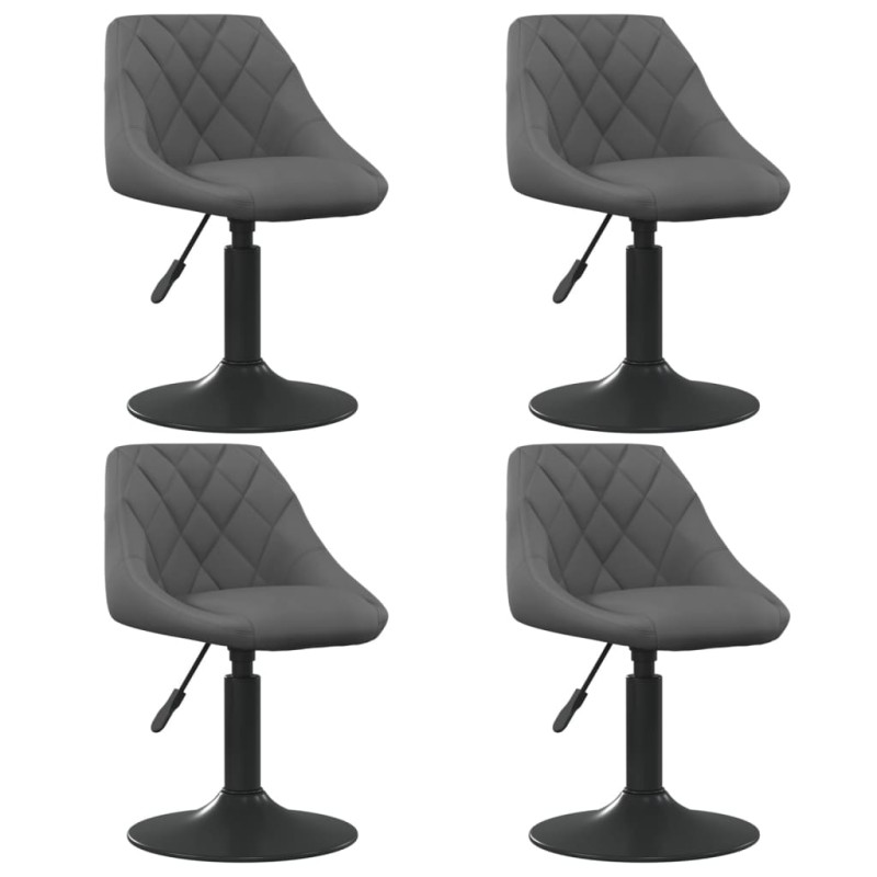 vidaXL Sillas de comedor giratorias 4 unidades terciopelo gris oscuro vidaXL Sillas de comedor giratorias 4 unidades terciopelo gris oscuro