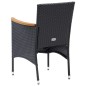 vidaXL Juego muebles jardín 5 pzas con cojines ratán sintético negro vidaXL Juego muebles jardín 5 pzas con cojines ratán sintético negro