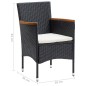 vidaXL Juego muebles jardín 5 pzas con cojines ratán sintético negro vidaXL Juego muebles jardín 5 pzas con cojines ratán sintético negro