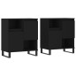 vidaXL Aparadores 2 uds madera contrachapada negro vidaXL Aparadores 2 uds madera contrachapada negro
