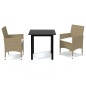 vidaXL Set comedor de jardín 3 pzas con cojines ratán sintético beige vidaXL Set comedor de jardín 3 pzas con cojines ratán sintético beige