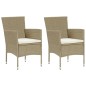 vidaXL Set comedor de jardín 3 pzas con cojines ratán sintético beige vidaXL Set comedor de jardín 3 pzas con cojines ratán sintético beige