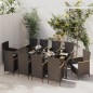 vidaXL Set comedor de jardín 11 piezas y cojines ratán sintético negro vidaXL Set comedor de jardín 11 piezas y cojines ratán sintético negro