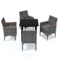 vidaXL Juego muebles jardín 5 pzas con cojines ratán sintético gris vidaXL Juego muebles jardín 5 pzas con cojines ratán sintético gris