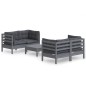 vidaXL Muebles de jardín 5 pzas con cojines antracita madera de pino vidaXL Muebles de jardín 5 pzas con cojines antracita madera de pino