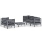 vidaXL Muebles de jardín 6 pzas con cojines antracita madera de pino vidaXL Muebles de jardín 6 pzas con cojines antracita madera de pino