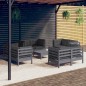 vidaXL Muebles de jardín 9 pzas con cojines antracita madera de pino vidaXL Muebles de jardín 9 pzas con cojines antracita madera de pino