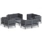vidaXL Muebles de jardín 9 pzas con cojines antracita madera de pino vidaXL Muebles de jardín 9 pzas con cojines antracita madera de pino