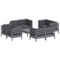 vidaXL Muebles de jardín 9 pzas con cojines antracita madera de pino vidaXL Muebles de jardín 9 pzas con cojines antracita madera de pino