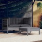 vidaXL Muebles de jardín 3 pzas con cojines antracita madera de pino vidaXL Muebles de jardín 3 pzas con cojines antracita madera de pino