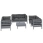 vidaXL Juego de muebles de jardín 7 pzas y cojines madera maciza pino vidaXL Juego de muebles de jardín 7 pzas y cojines madera maciza pino
