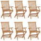 vidaXL Sillas de jardín plegables 6 unidades madera maciza de teca vidaXL Sillas de jardín plegables 6 unidades madera maciza de teca