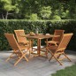 vidaXL Set de comedor de jardín plegable 5 pzas madera maciza de teca vidaXL Set de comedor de jardín plegable 5 pzas madera maciza de teca