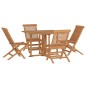 vidaXL Set de comedor de jardín plegable 5 pzas madera maciza de teca vidaXL Set de comedor de jardín plegable 5 pzas madera maciza de teca