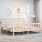 vidaXL Estructura de cama con cabecero madera maciza 200x200 cm vidaXL Estructura de cama con cabecero madera maciza 200x200 cm