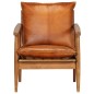 vidaXL Set de sofás 3 pzas cuero auténtico madera maciza acacia marrón vidaXL Set de sofás 3 pzas cuero auténtico madera maciza acacia marrón